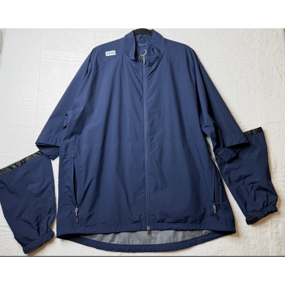 Zero Restriction Jacket Mens XXL Navy Blue Convertible Short Sleeve Golf Coat